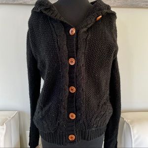 Boutique Furry Button Up Jacket Size L